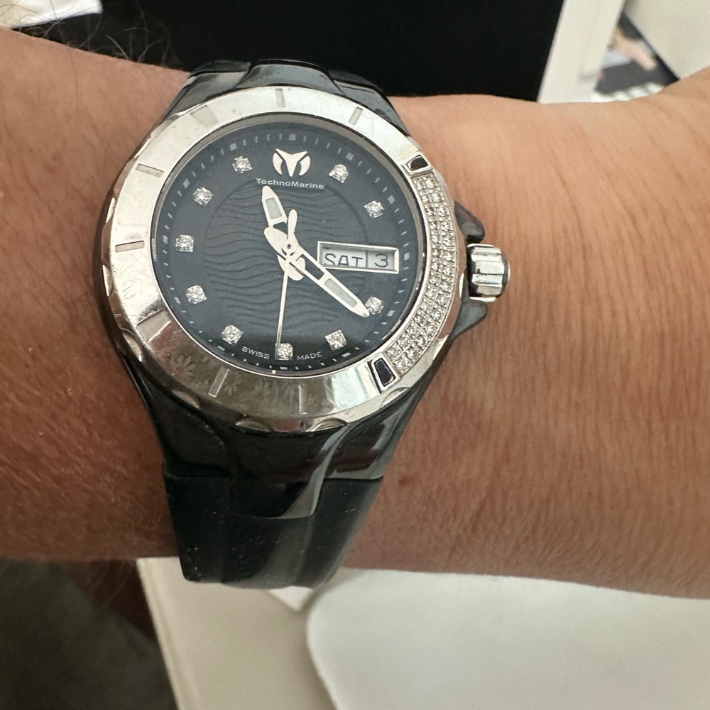 Technomarine Black and Silver Timepiece